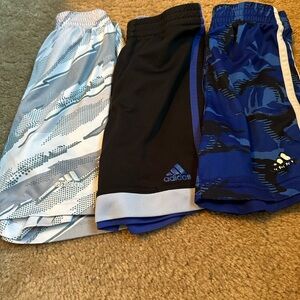 Adidas Kids' Shorts Trio - Black, Blue, and Gray